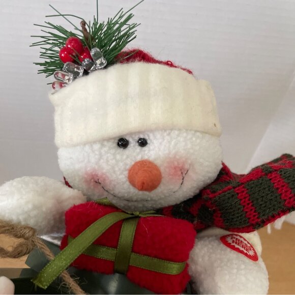 Snowman Sledding Christmas Decor Sings Sound Movement Decorators Warehouse - Picture 3 of 10